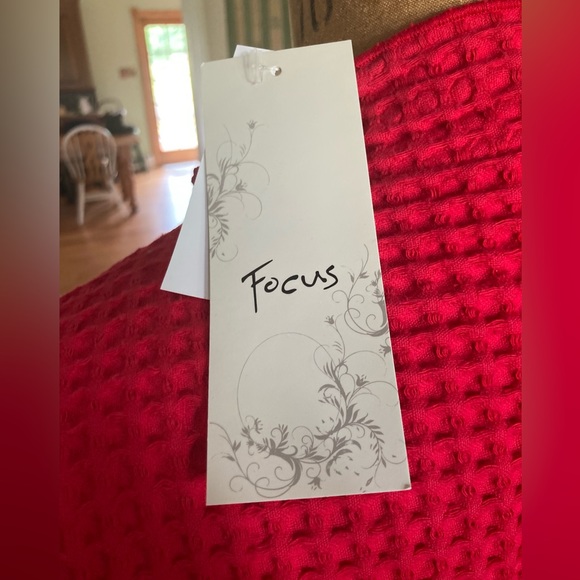 NWT FOCUS Waffle Swing Cardigan Jacket 100% preshrunk Cotton RED MEDIUM - Picture 5 of 10